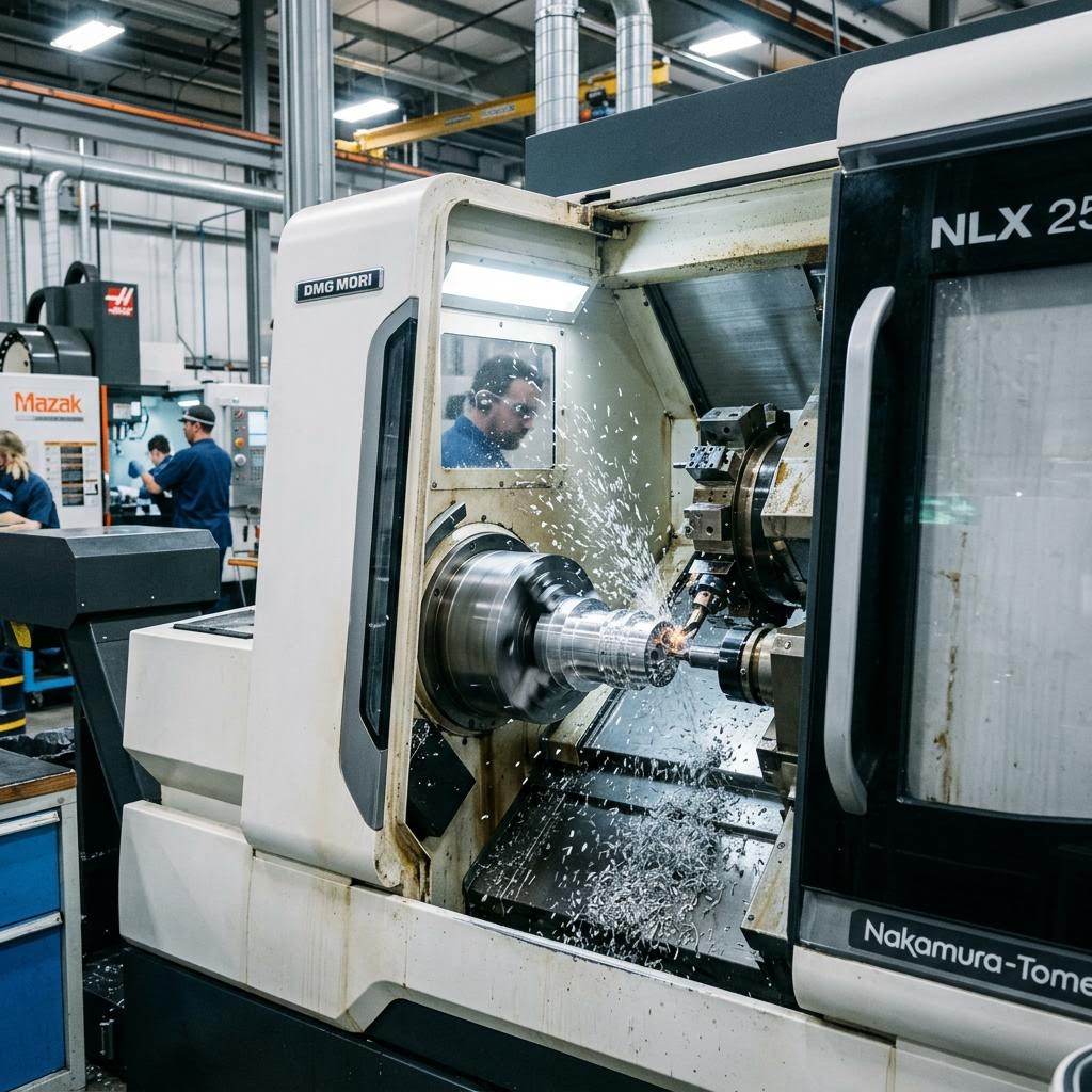 CNC machining in Mikron's manufacturing facility